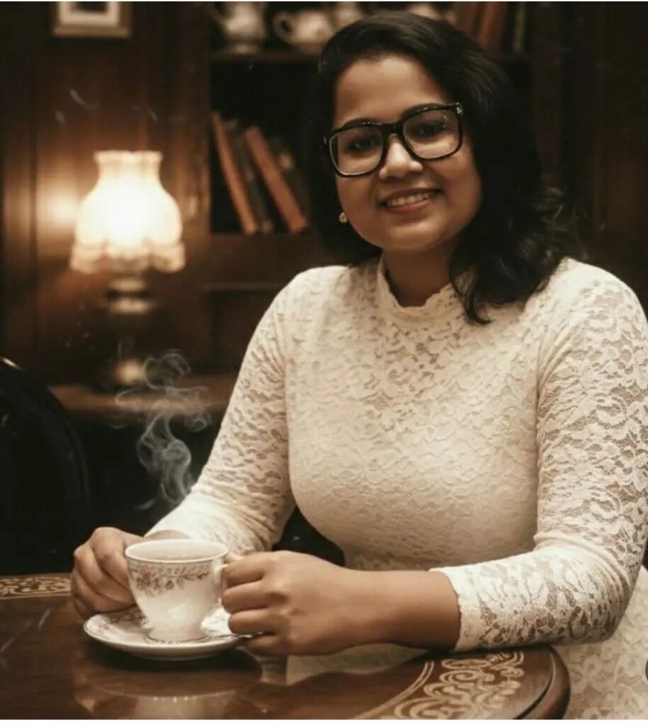 Image of Susmita Sarkar Having tea